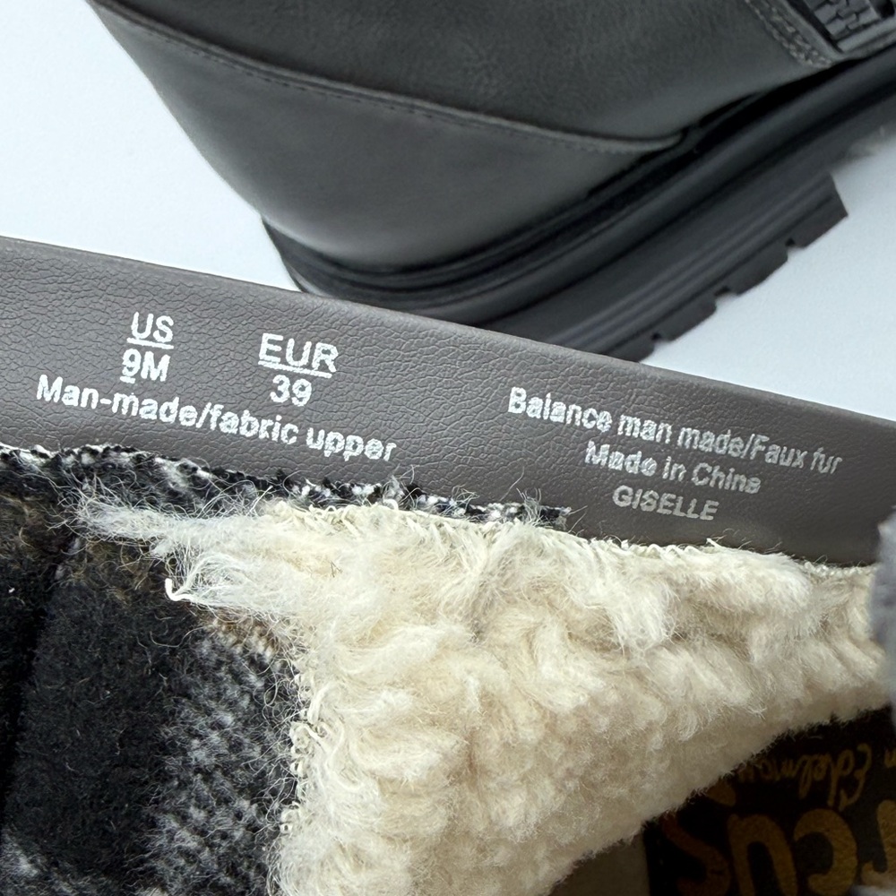 Circus by Sam Edelman Giselle Faux Fur Plaid Hiker Ankle Side Zip Boots  Size 9 - Picture 11 of 16